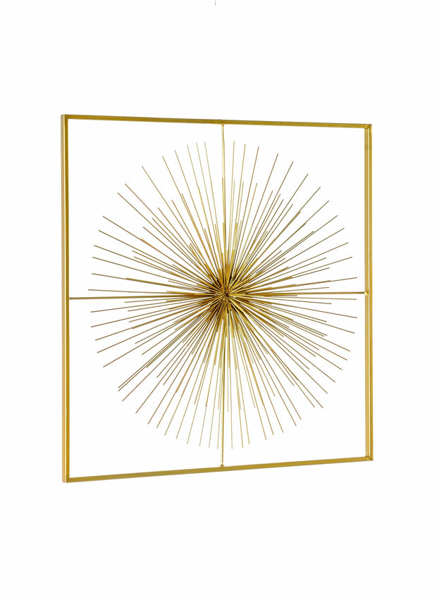 Decoratiune de perete din metal Auriel Small Auriu, l51xA5xH51 cm