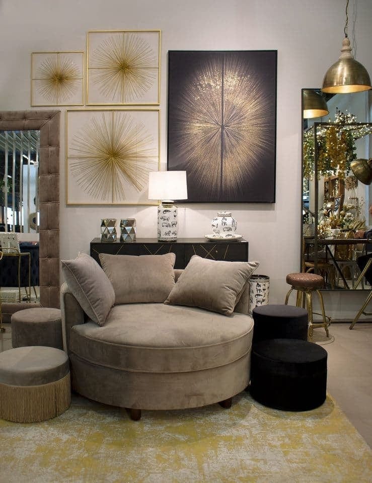 Decoratiune de perete din metal Auriel Small Auriu, l51xA5xH51 cm (1)