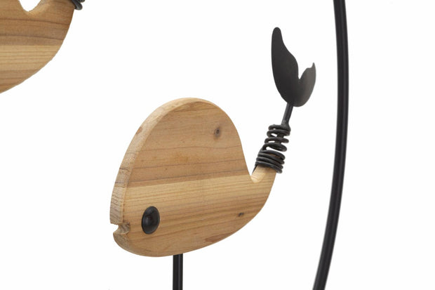 Decoratiune de perete din metal, Balene Multicolor, l56xA2xH60 cm (1)