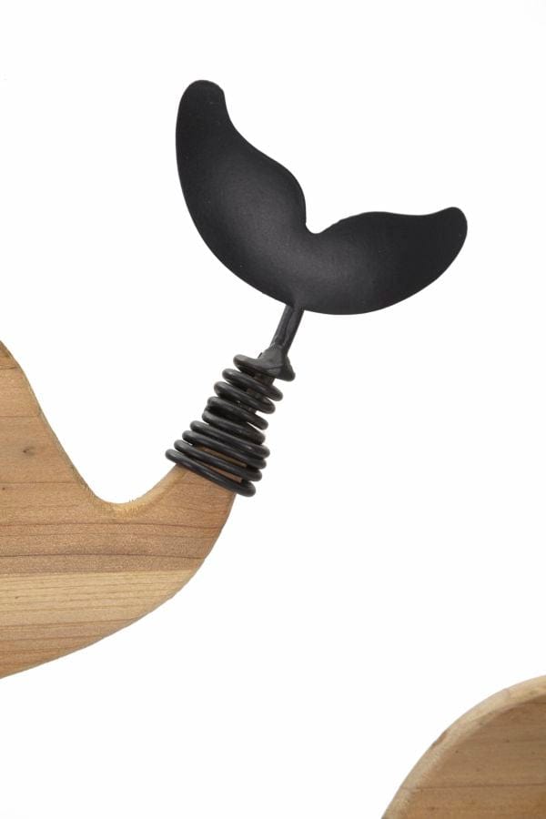 Decoratiune de perete din metal, Balene Multicolor, l56xA2xH60 cm (2)