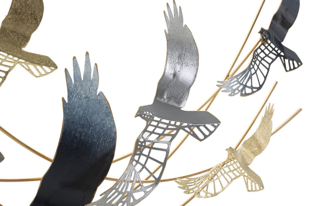 Decoratiune de perete din metal, Bird Multicolor, l90,8xA6,4xH50,8 cm (1)