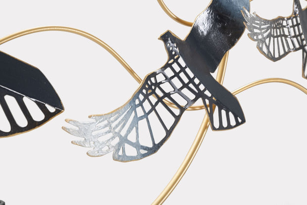 Decoratiune de perete din metal, Bird Multicolor, l91xA7xH50 cm (2)