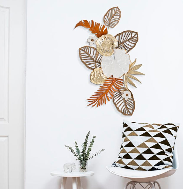 Decoratiune de perete din metal, Bouquet Multicolor, l50,8xA7xH87 cm (4)