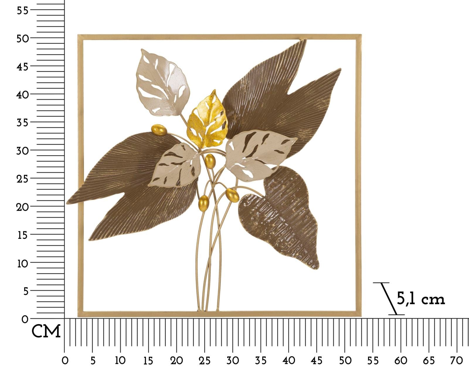 Decoratiune de perete din metal, Browy Multicolor, l50,2xA5,1xH50,2 cm (5)