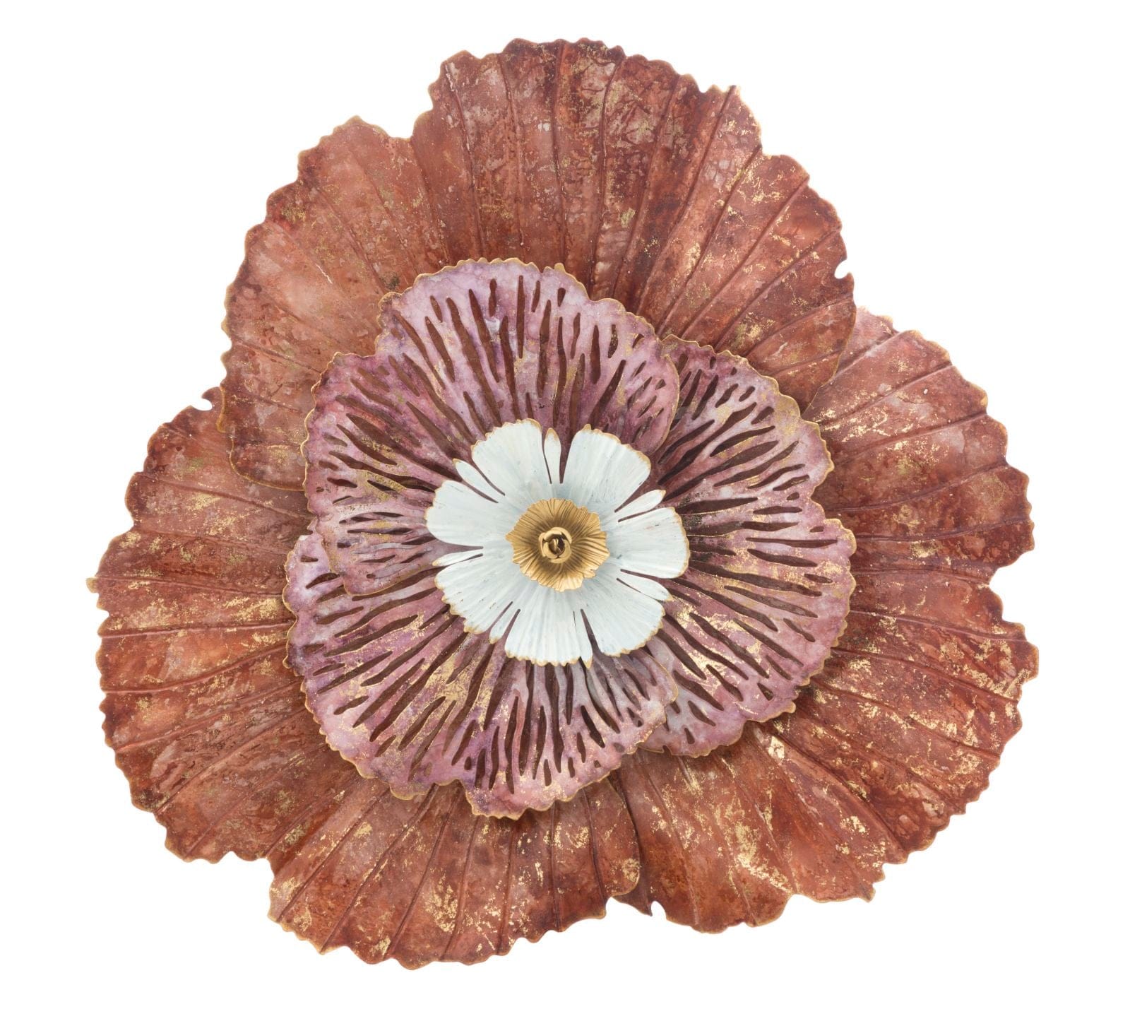 Decoratiune de perete din metal, Bunga Multicolor, l73,5xA11xH72 cm