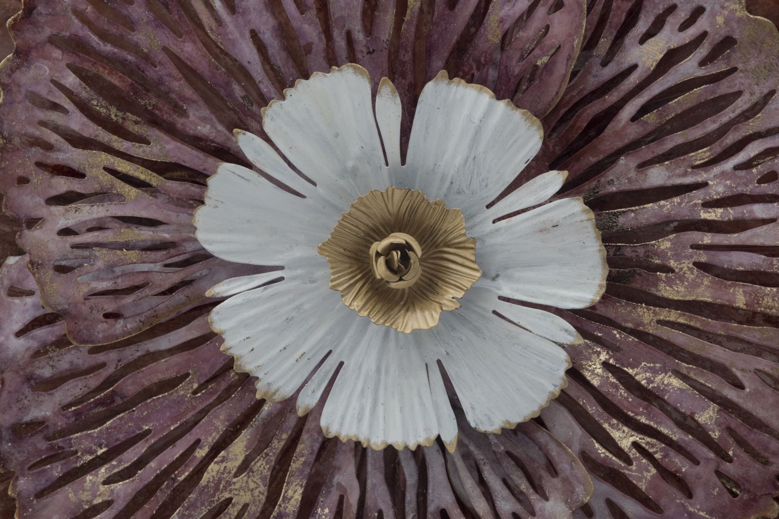 Decoratiune de perete din metal, Bunga Multicolor, l73,5xA11xH72 cm (1)