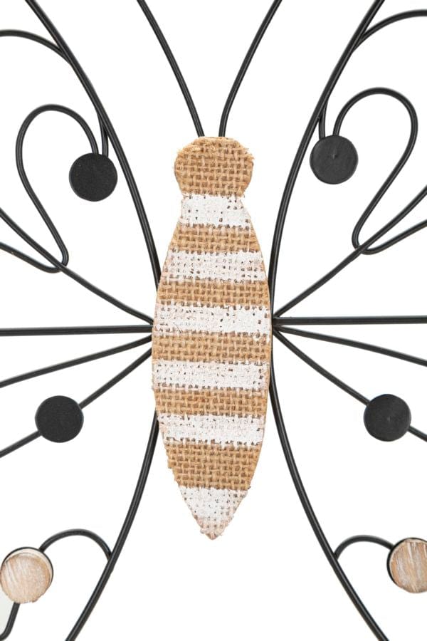 Mauro Ferretti Decoratiune de perete din metal, Butterfly Maro / Negru, l39,5xA1,5xH33,5 cm