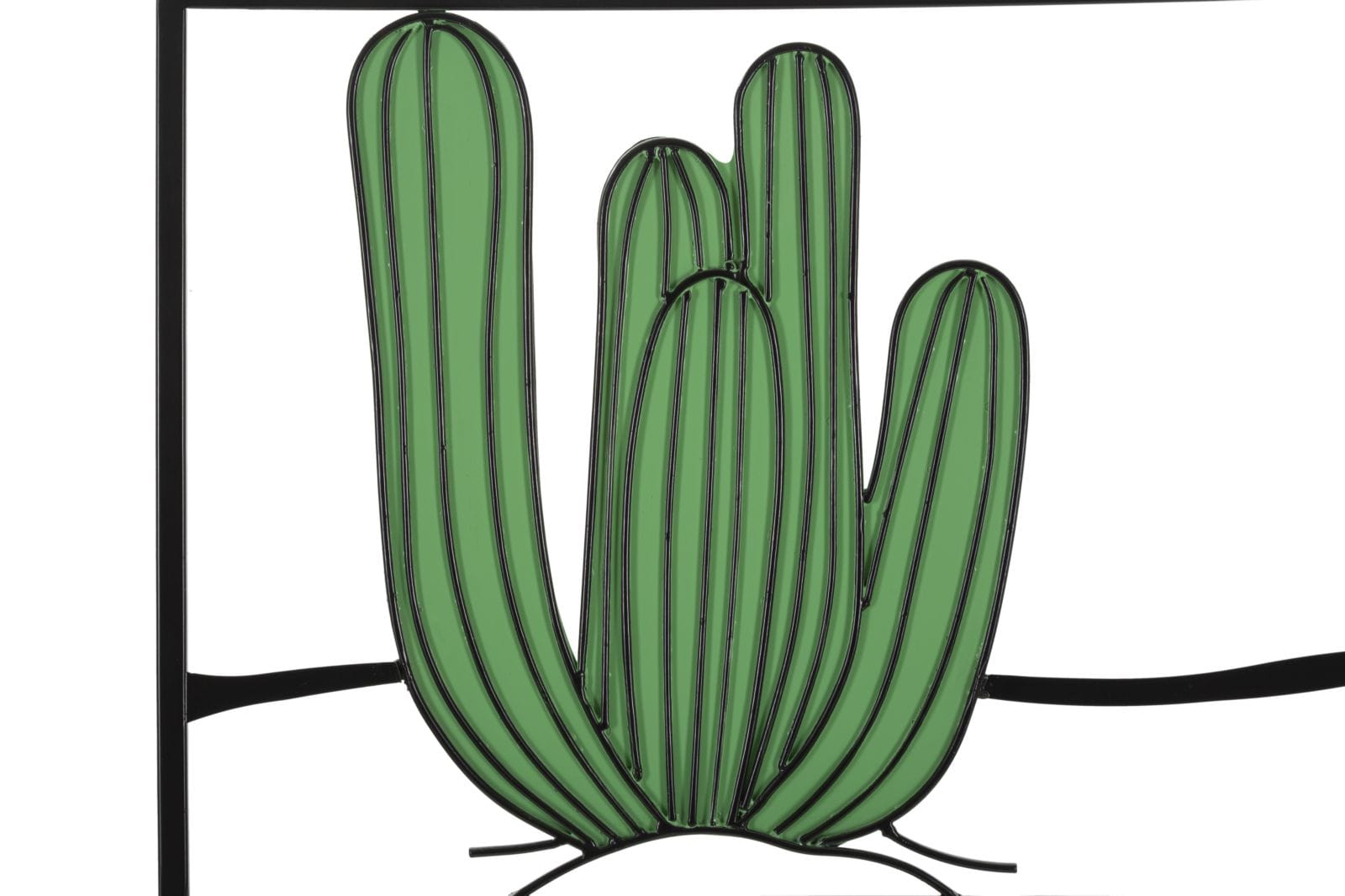 Decoratiune de perete din metal, Cactus Multicolor, l60xA1,3xH33 cm (1)