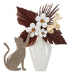 Decoratiune de perete din metal, Cat Multicolor, l54,6xA8,9xH59,7 cm