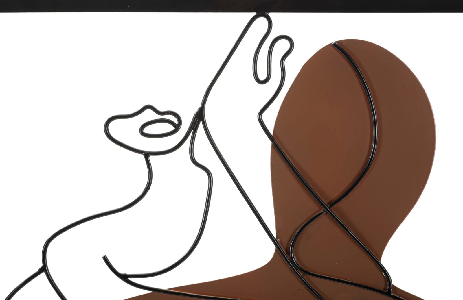 Decoratiune de perete din metal, Couple Multicolor, l60xA1,3xH80 cm (1)