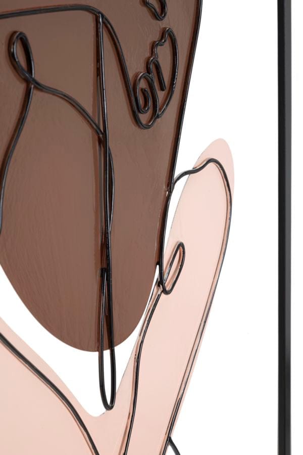 Decoratiune de perete din metal, Couple Multicolor, l60xA1,3xH80 cm (2)