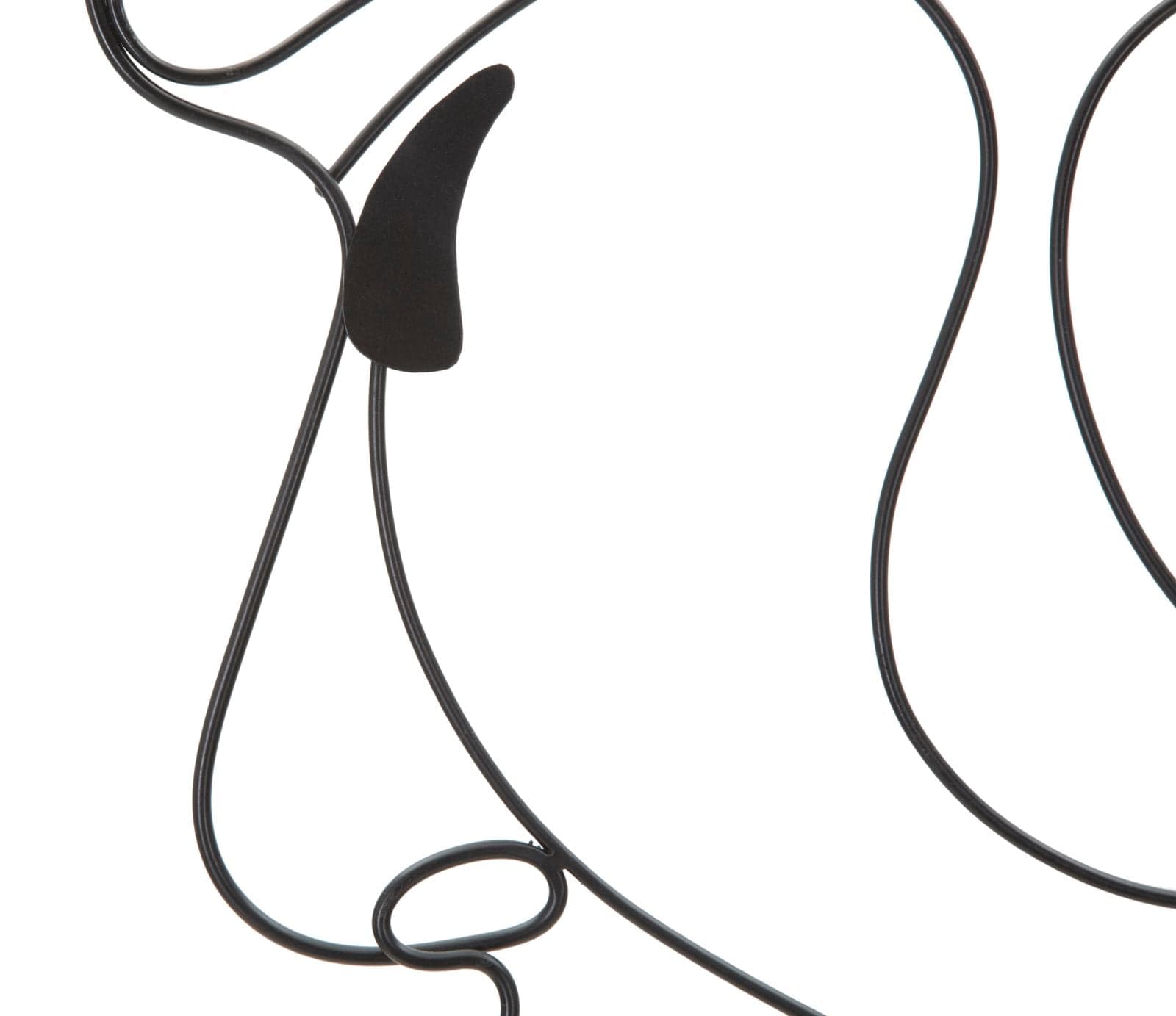 Mauro Ferretti Decoratiune de perete din metal, Couple Simply Negru, l70xA1xH100 cm