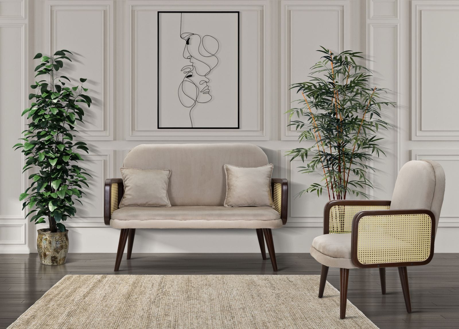 Mauro Ferretti Decoratiune de perete din metal, Couple Simply Negru, l70xA1xH100 cm