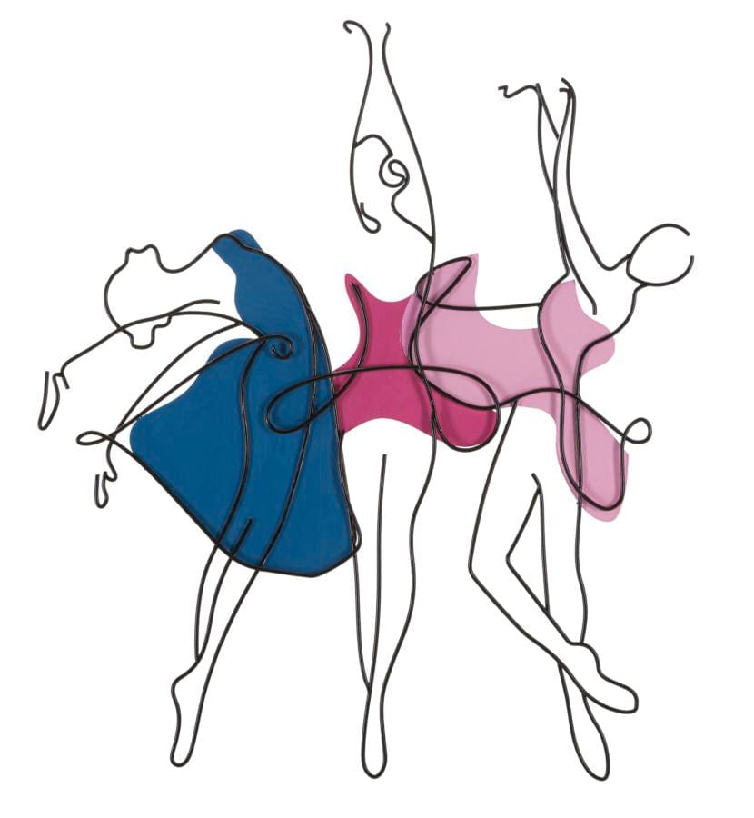 Decoratiune de perete din metal, Dance Multicolor, l60xA1,5xH70 cm