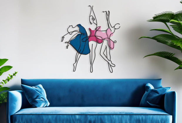 Decoratiune de perete din metal, Dance Multicolor, l60xA1,5xH70 cm (4)