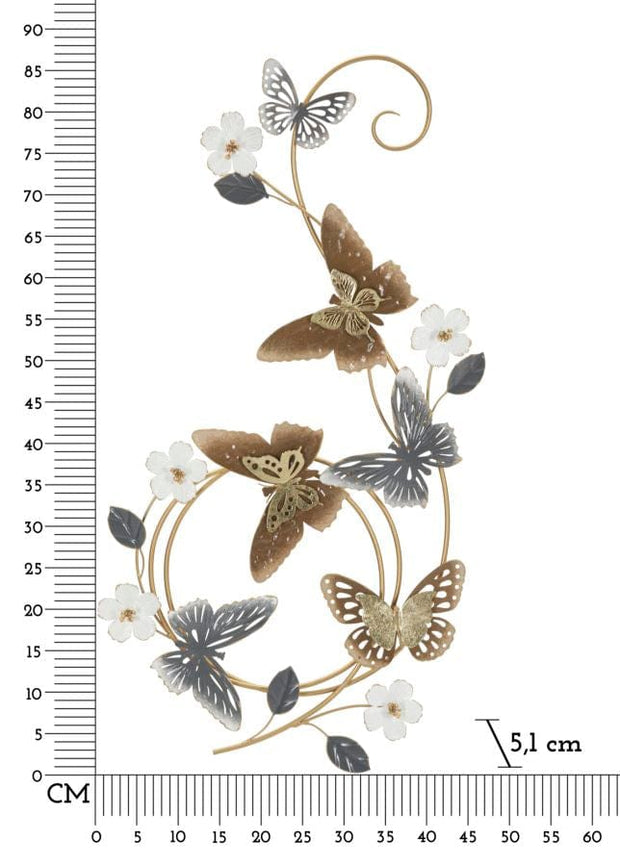 Decoratiune de perete din metal, Delis Multicolor, l45,1xA5,1xH87,6 cm (5)