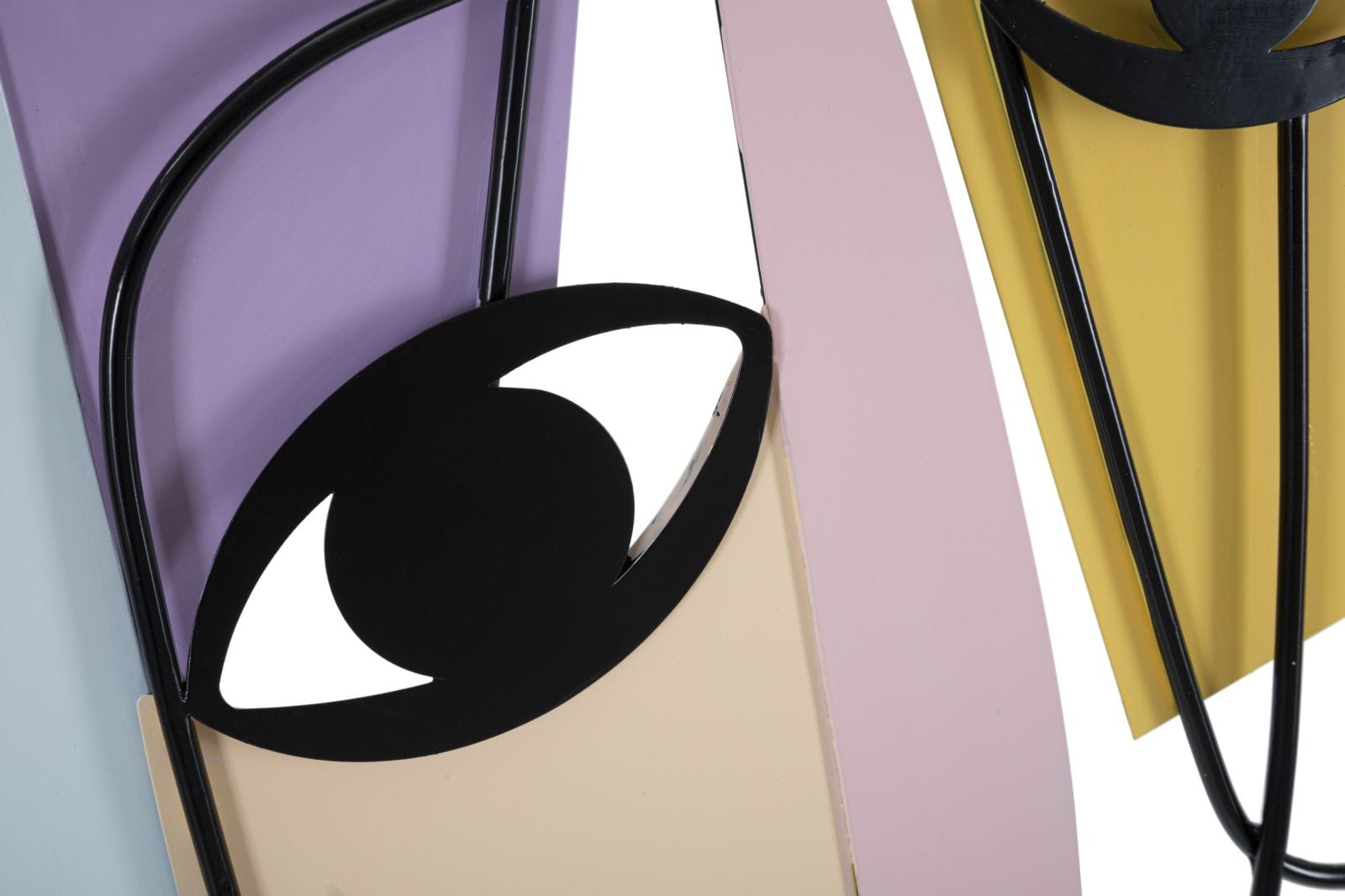 Decoratiune de perete din metal, Eyes -A- Multicolor, l120xA2xH72 cm (3)