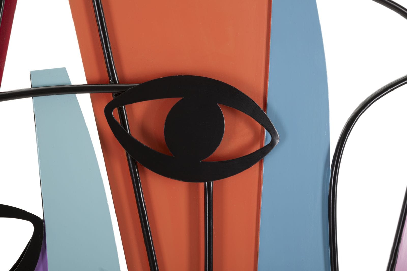 Decoratiune de perete din metal, Eyes -B- Multicolor, l120xA2xH72 cm (1)