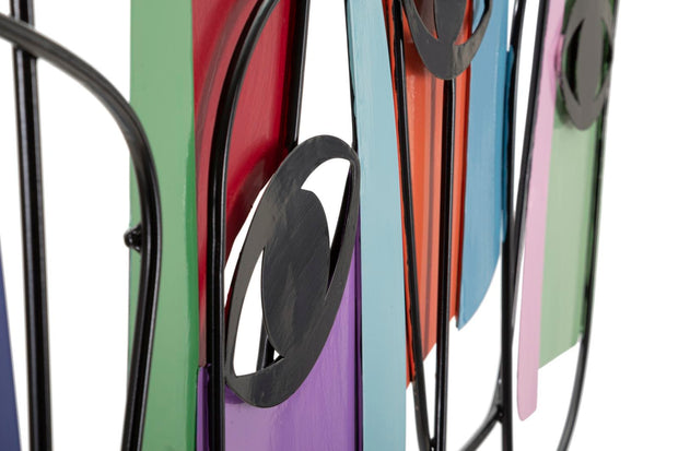Decoratiune de perete din metal, Eyes -B- Multicolor, l120xA2xH72 cm (3)