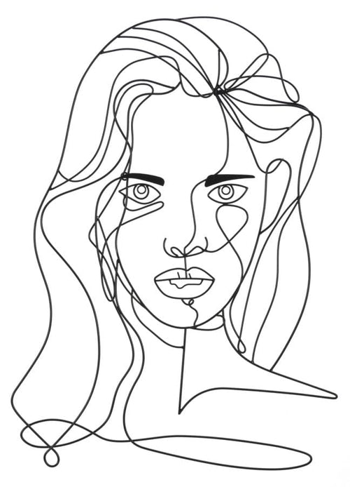 Mauro Ferretti Decoratiune de perete din metal, Face Negru, l57,5xA1,3xH80 cm