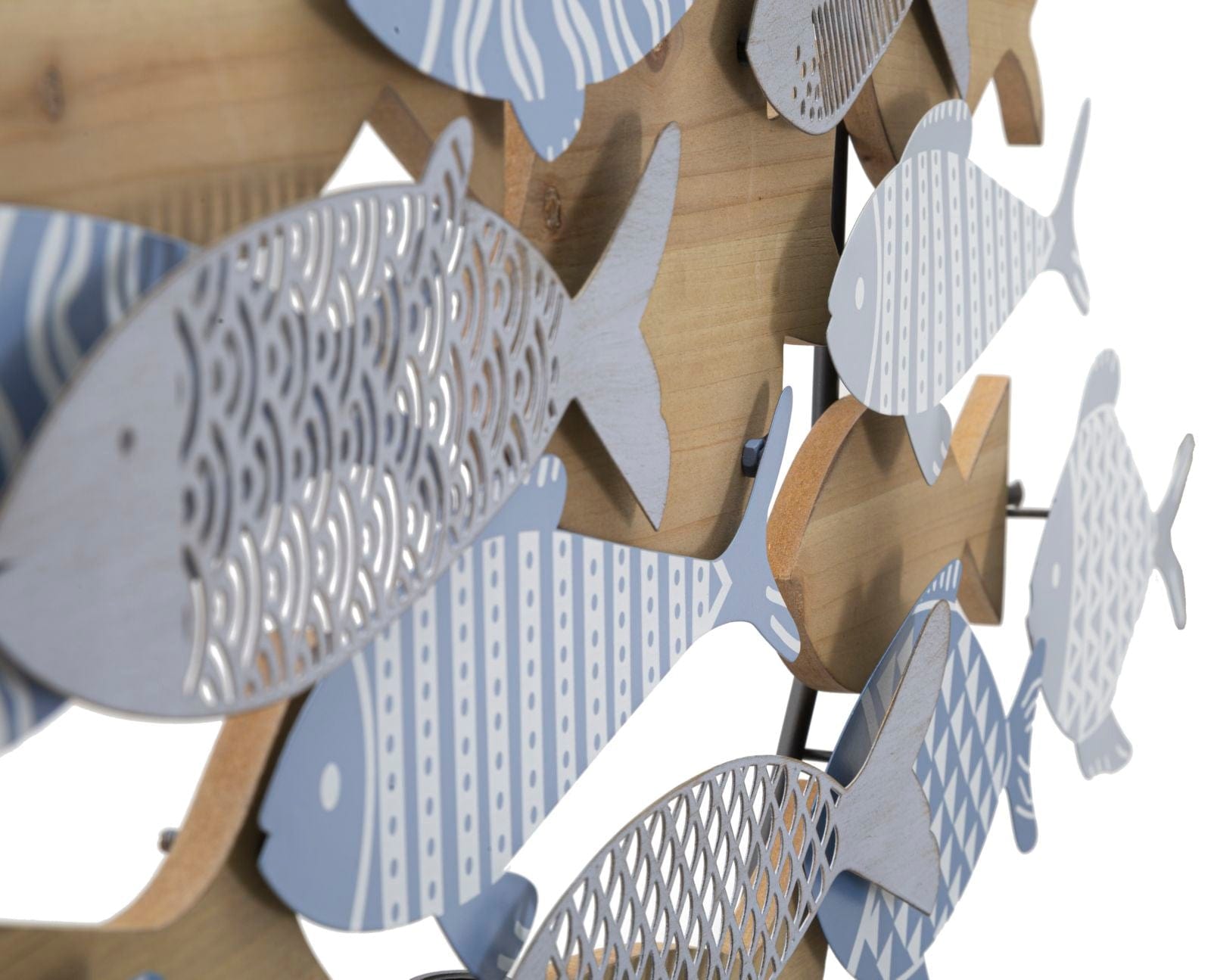 Decoratiune de perete din metal, Fish Sea Multicolor, l91xA3xH33,5 cm (2)