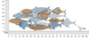 Decoratiune de perete din metal, Fish Sea Multicolor, l91xA3xH33,5 cm (5)