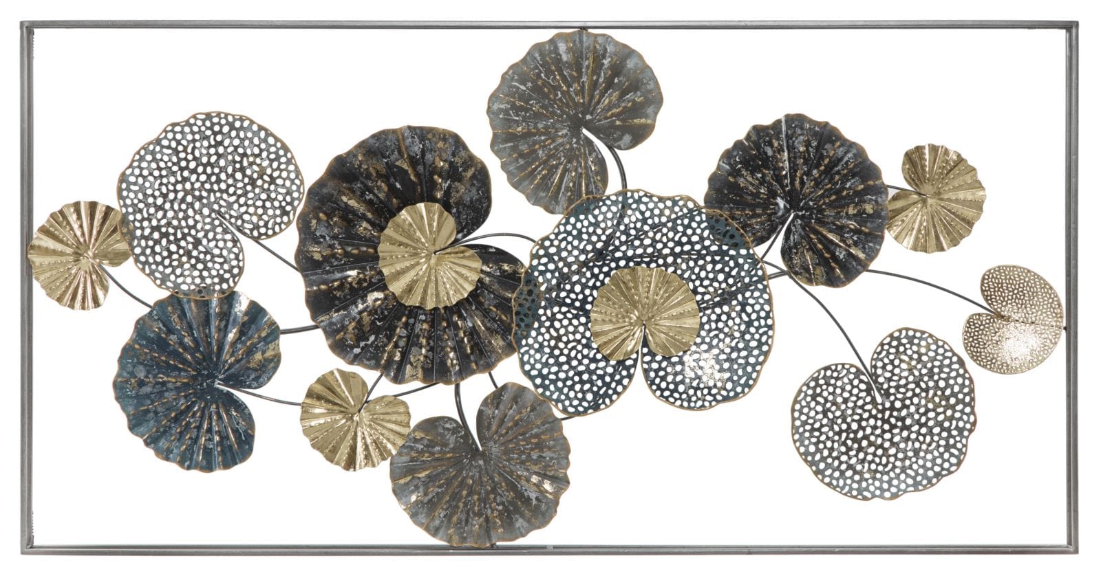 Decoratiune de perete din metal, Frame Multicolor, l134,5xA8xH68,5 cm