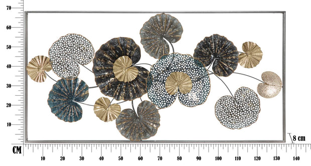 Decoratiune de perete din metal, Frame Multicolor, l134,5xA8xH68,5 cm (5)