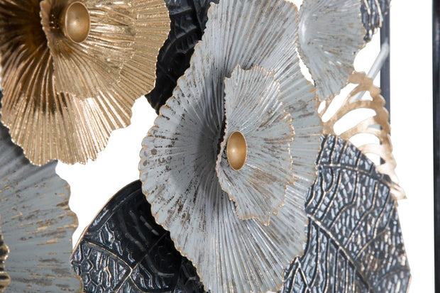 Decoratiune de perete din metal, Frame Plus Multicolor, l120xA7xH59 cm (2)