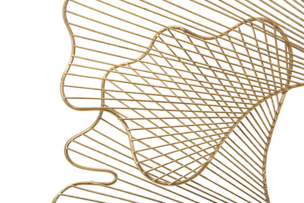 Decoratiune de perete din metal, Glam Leaf Auriu, l79xA5xH68 cm (1)