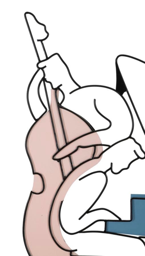 Decoratiune de perete din metal, Jazz Multicolor, l70xA1,3xH60 cm (1)