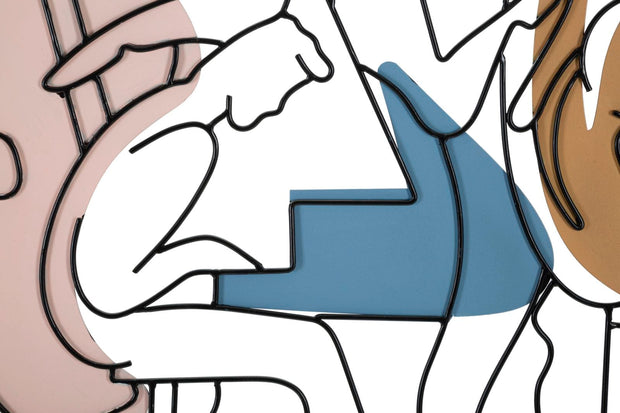 Decoratiune de perete din metal, Jazz Multicolor, l70xA1,3xH60 cm (3)