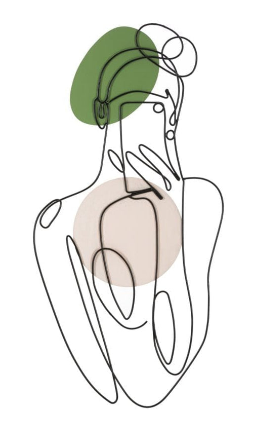 Decoratiune de perete din metal, Lady Color Multicolor, l40xA1,3xH80 cm