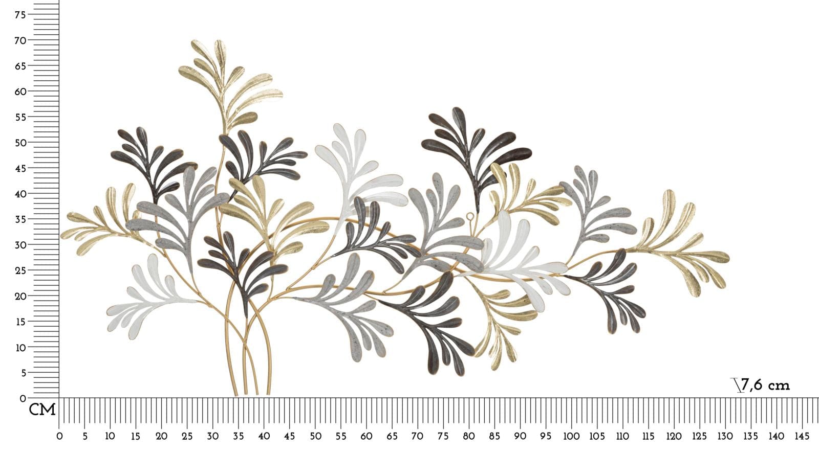 Decoratiune de perete din metal, Lixy Multicolor, l130,8xA7,6xH70,5 cm (5)