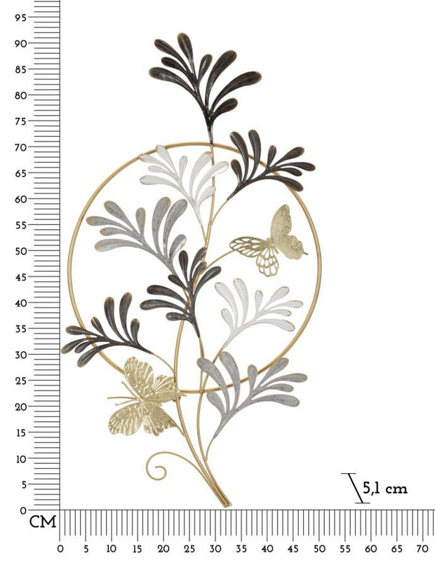 Decoratiune de perete din metal, Lixy Multicolor, l50,2xA5,1xH92 cm (5)