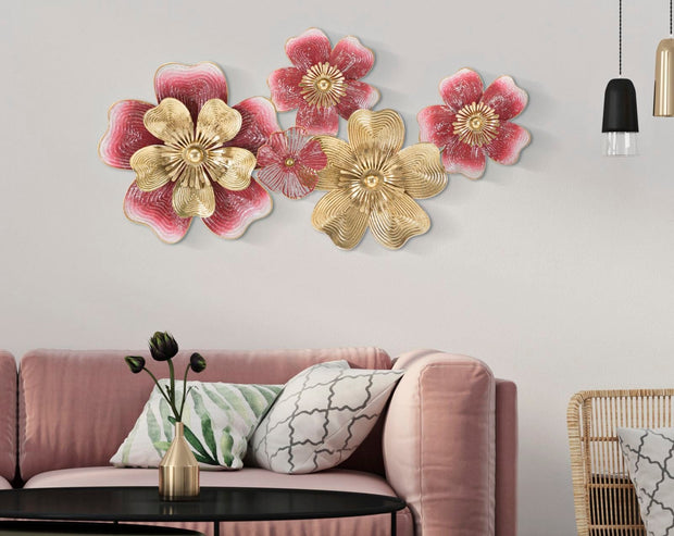 Decoratiune de perete din metal, Lobi Multicolor, l91,4xA6,4xH50,8 cm (4)