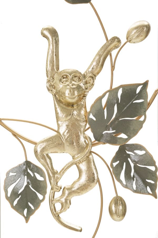 Decoratiune de perete din metal, Monkey Multicolor, l28,6xA3,8xH74,3 cm (1)