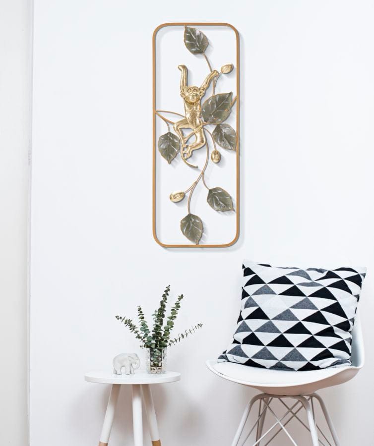 Decoratiune de perete din metal, Monkey Multicolor, l28,6xA3,8xH74,3 cm (4)