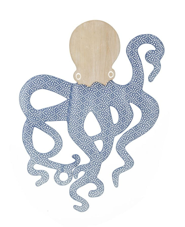 Decoratiune de perete din metal, Octopus Multicolor, l41xA1,5xH57 cm