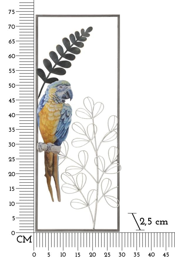 Decoratiune de perete din metal, Parrot Multicolor, l28,6xA2,5xH74,3 cm (5)