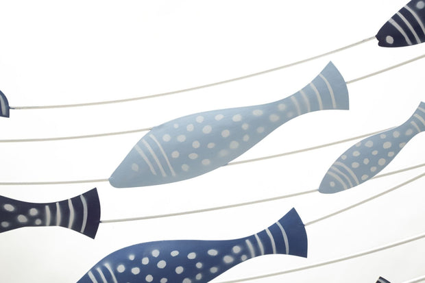 Decoratiune de perete din metal, Pesci Multicolor, l96,5xA1,5xH61 cm (1)