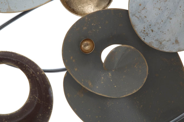 Decoratiune de perete din metal, Planet Multicolor, l120xA6xH58 cm (4)