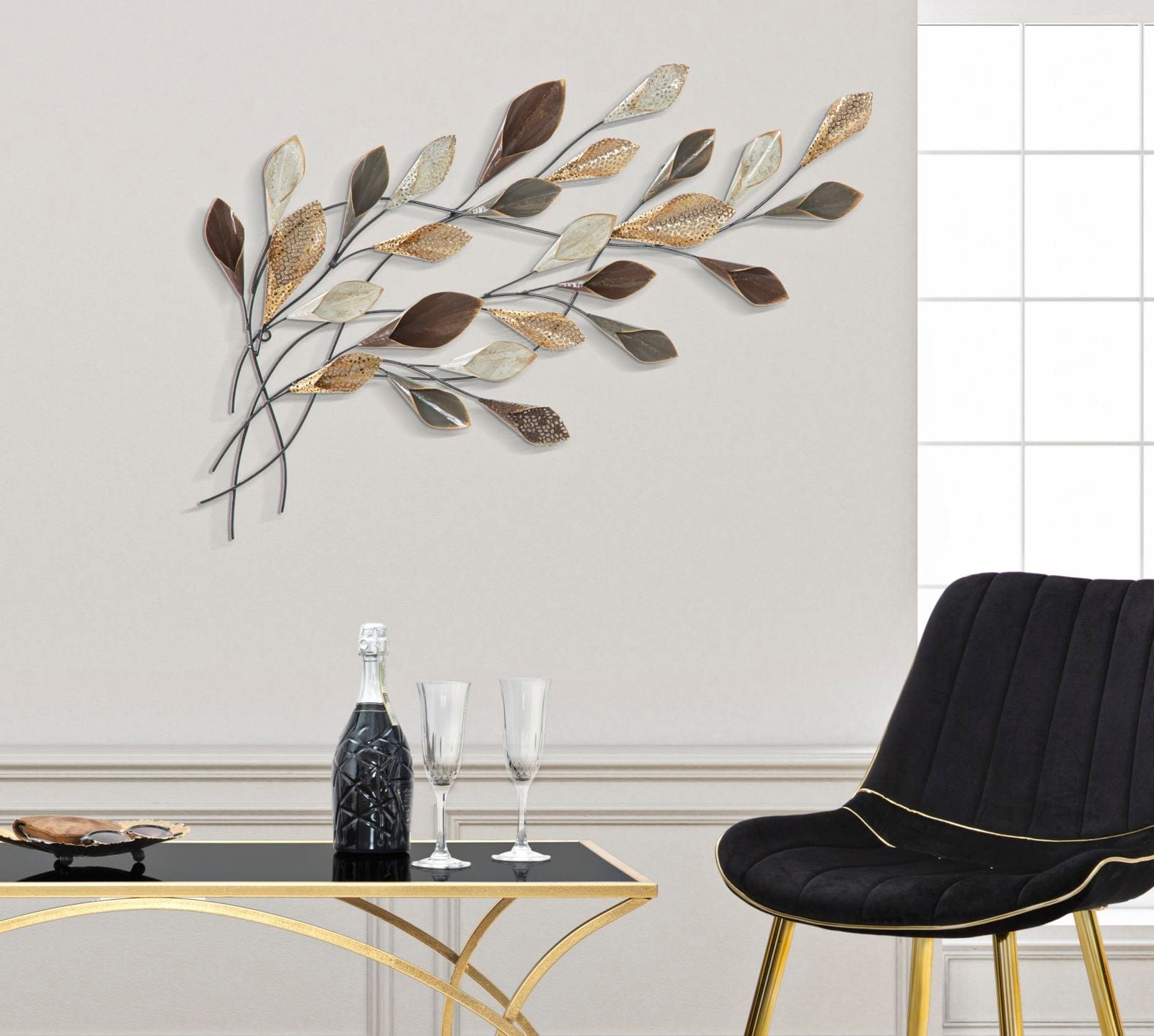 Decoratiune de perete din metal, Ramo Multicolor, l46xA5,5xH87,5 cm (4)