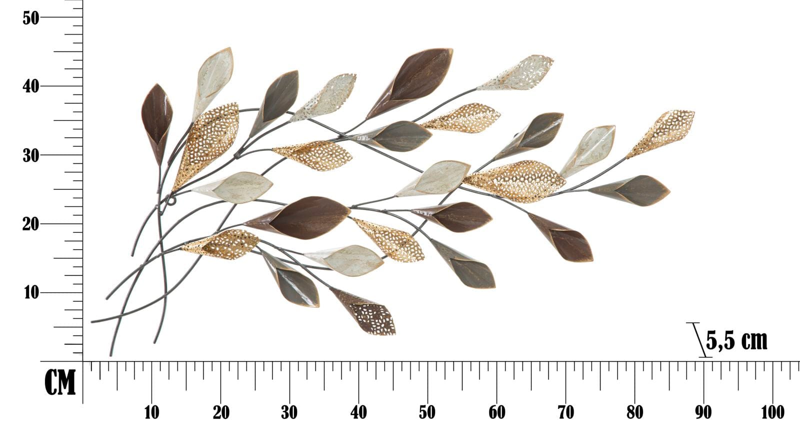 Decoratiune de perete din metal, Ramo Multicolor, l46xA5,5xH87,5 cm (5)