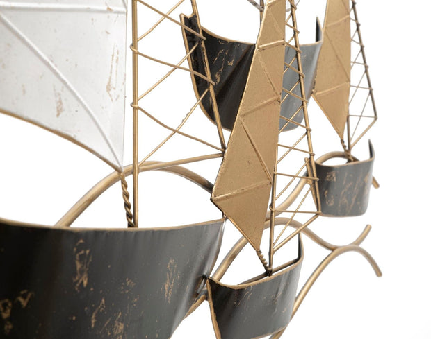 Decoratiune de perete din metal, Regata New Multicolor, l115xA5xH63 cm (2)