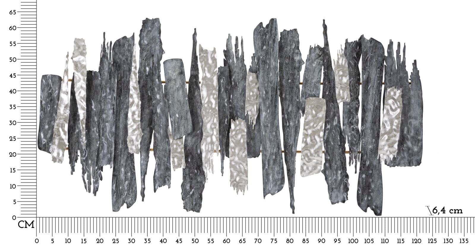 Decoratiune de perete din metal, Sculpt Multicolor, l122,6xA6,4xH62,9 cm (5)