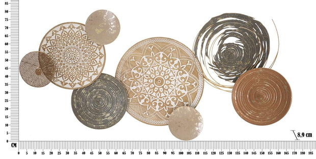 Decoratiune de perete din metal si MDF, Boho Multicolor, l167,6xA8,9xH80,6 cm (5)