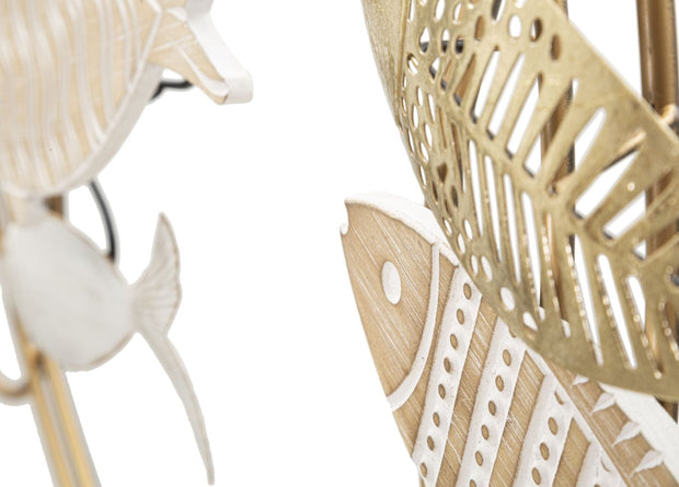 Decoratiune de perete din metal si MDF, Fishy Multicolor, l118xA5,7xH46,4 cm (3)