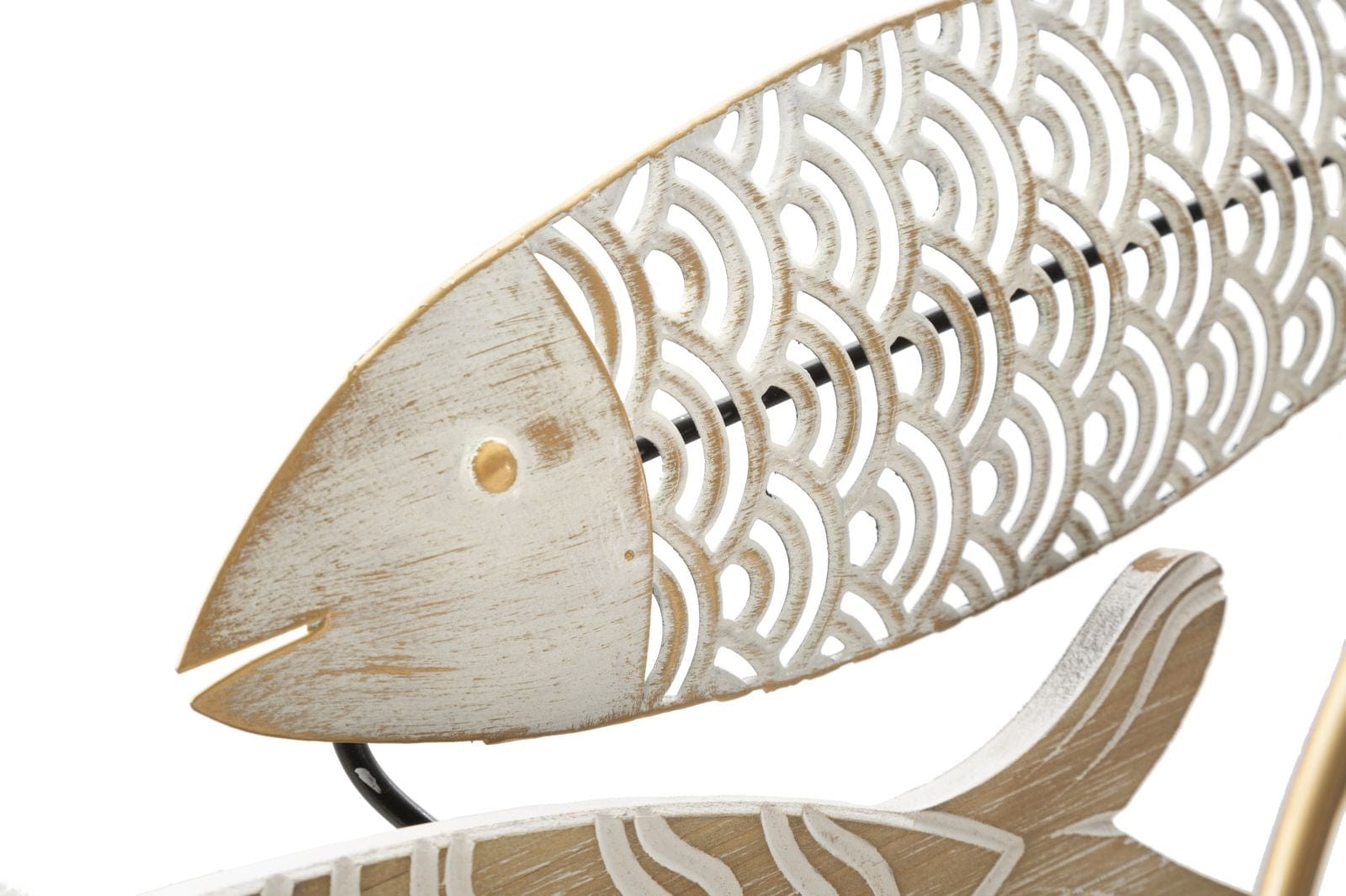 Decoratiune de perete din metal si MDF, Fishy Multicolor, l118xA5,7xH46,4 cm (4)