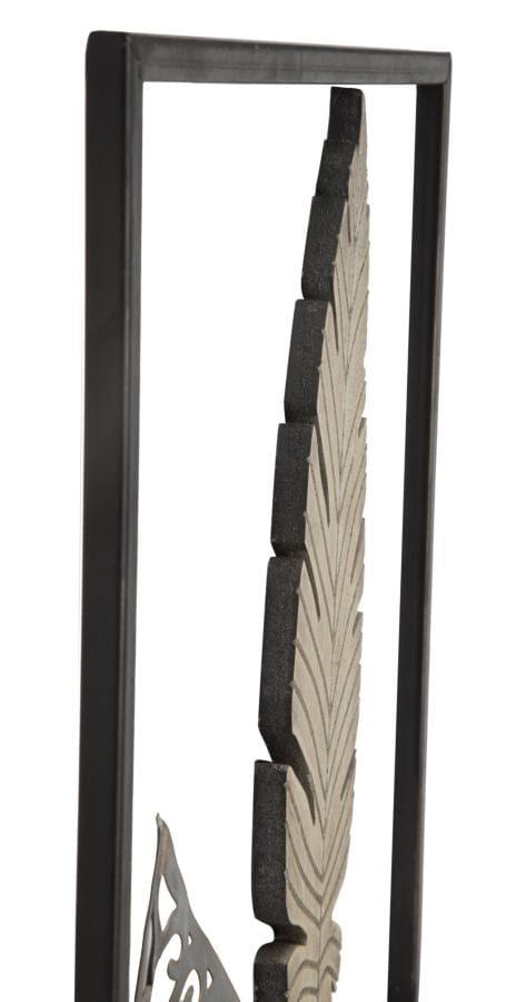 Decoratiune de perete din metal si MDF Foglie A Multicolor, l30,5xA1,9xH91 cm (4)